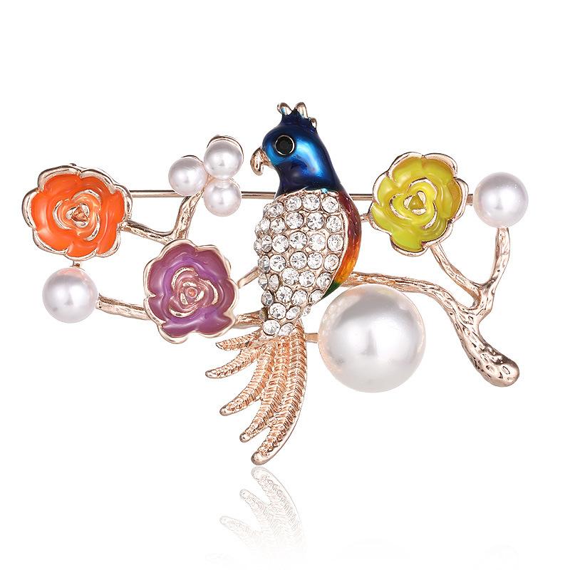 Жемчужная Креативная Брошь Темперамент Трендовая Персонализированная Булавка для Женского Аксессуара Изысканный Этнический Стиль Гипоаллергенная Роскошная Эмаль Долговечный Подарок
