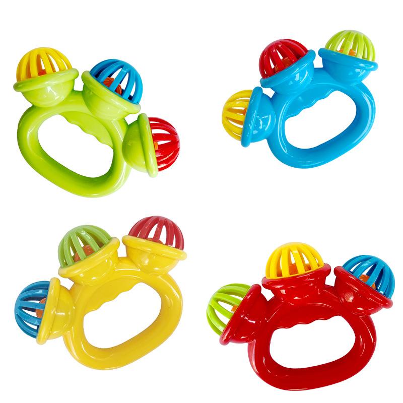 Baby Clutch Ball Rattle Fitness Soft Glue Hand Rattle, Fish Skewer Toothpaste Infant 0-1 Years Old Educational Toy