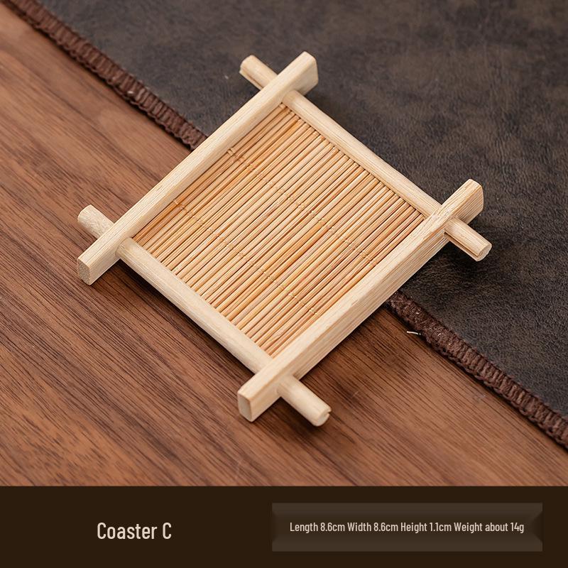 Round Bamboo Anti-Slip Mat & Tray for Indoor Plants, Coasters, and Decor