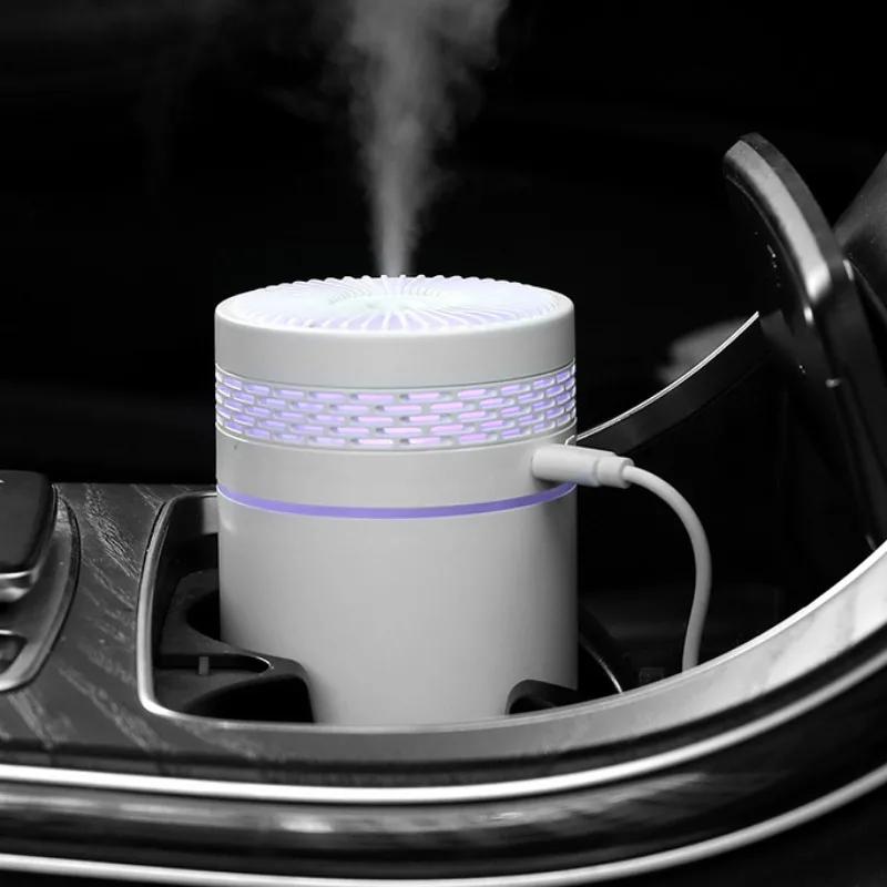 250ML Car Air Humidifier Portable Mini Spray Mist Humidifier with LED Light USB Powered Essential Oil Difffor Bedroom and Travel