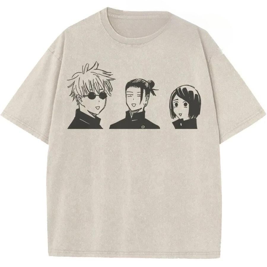 

Anime Jujutsu Kaisen Fushiguro Toji Printed Tee Men Short Sleeve Cotton Tshirts Vintage Washed T-shirt Harajuku Male T Shirt S