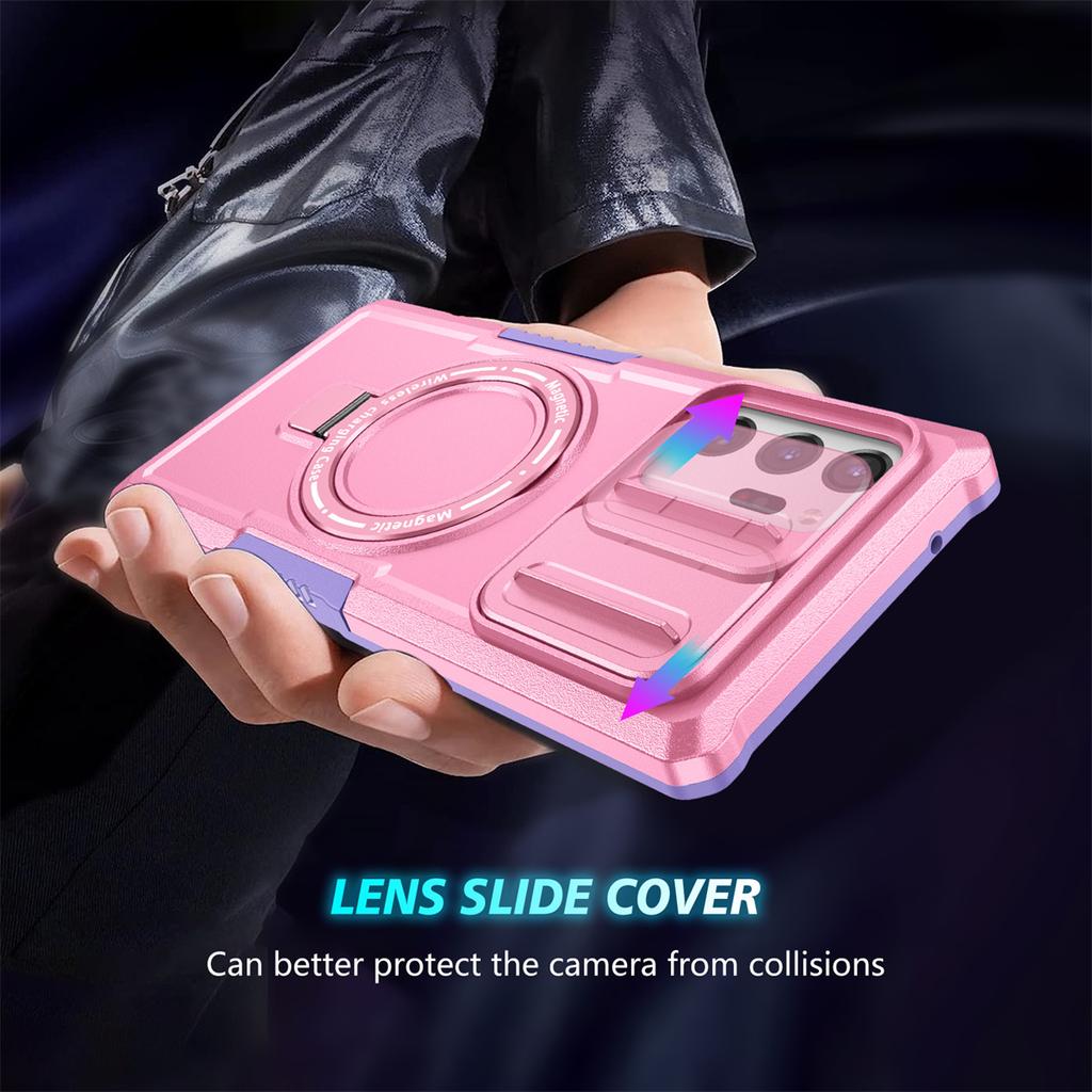 Magnetyczny MagSafe Metalowy Pierścień Etui Do Samsung Galaxy S24 S23 S22 S21 Plus PLUG Ultra Magnetyczny Pierścień Stojak Na Obiektyw Aparatu Push Pull Osłona Ochronna Aparatu