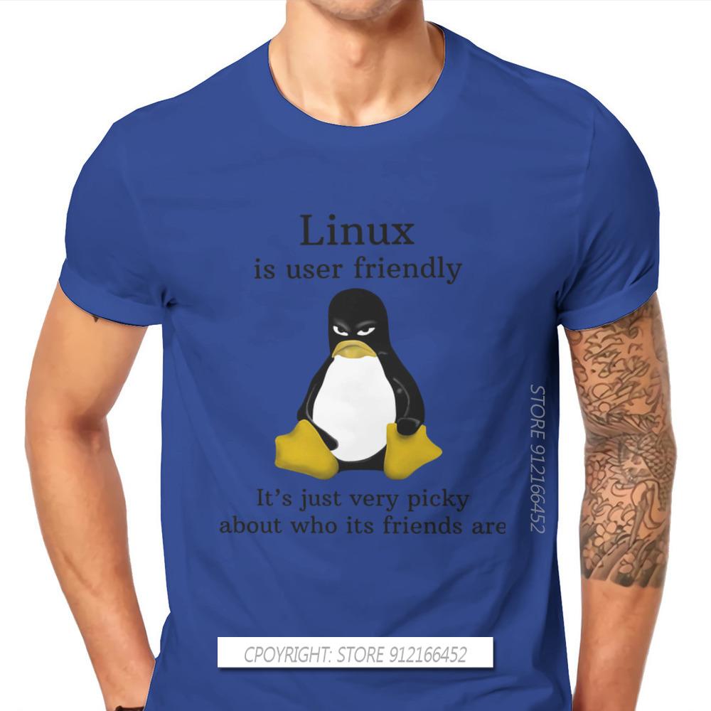 Linux Operating System Tux Penguin Men's TShirt User Friendly Just Picky Distinctive T Shirt Original Casual Sweats New Trend