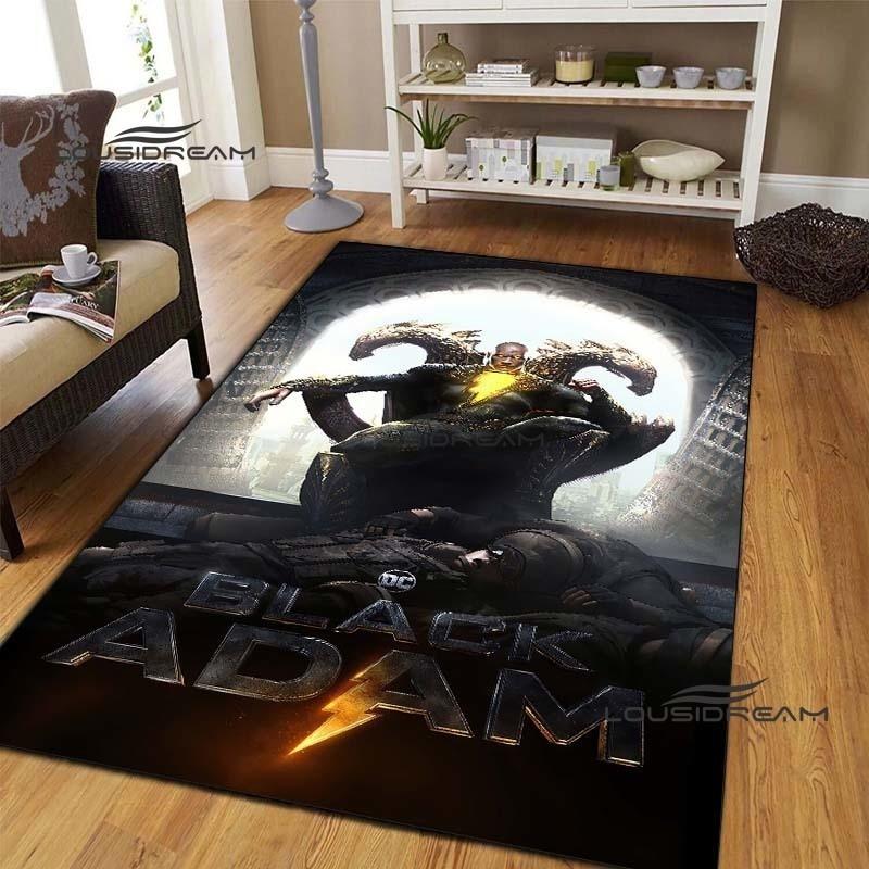 Dwayne Johnson Movie Carpets and Rug Black Adam Carpet Floor Mat Living Room Bedroom Large Area Soft Carpet Kids Room Rug