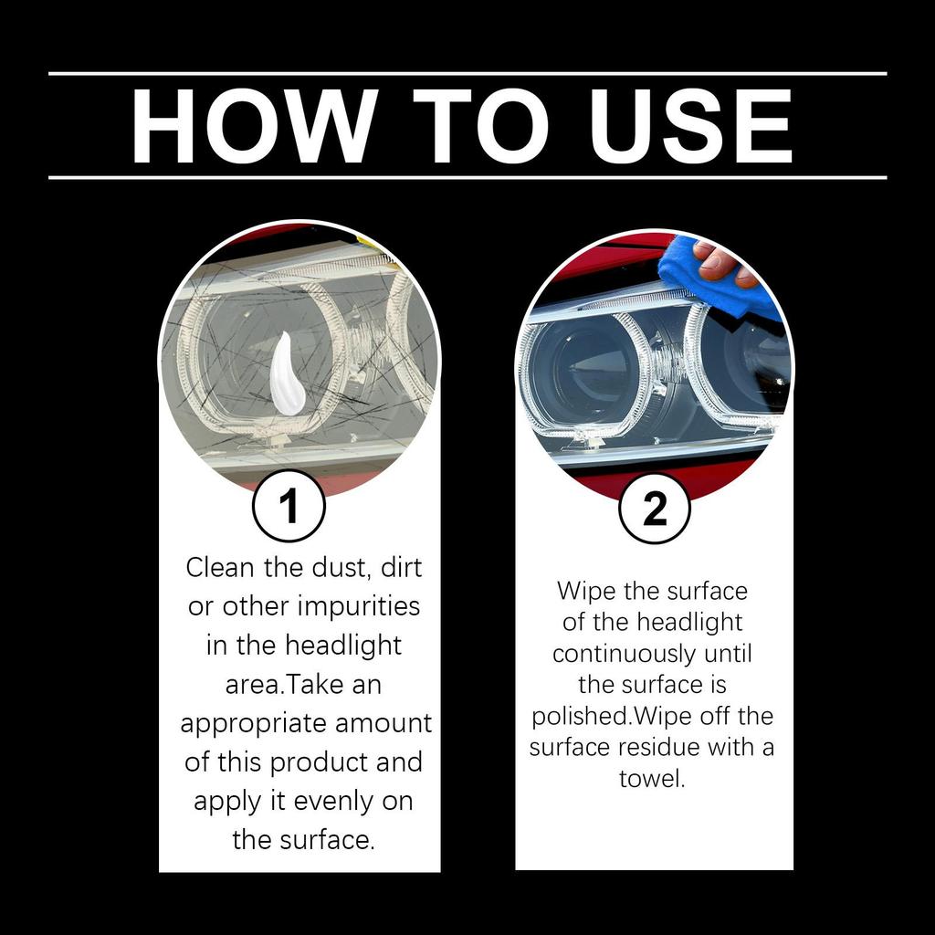 RAYHONG Automotive Headlight Care Cream Scratch Repair & Polishing Restorer for Car Headlights Gloss Enhancer 100g