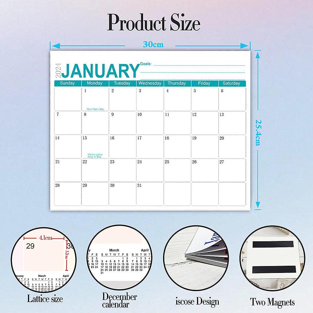 2024-2025 Wall Calendar Magnetic Fridges Sticker Monthlys Viewing Calendar for Home Study Office