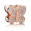 New Copper Rose Gold Butterfly Style Flower Dragonfly Present Box Charm Compatible With Authentic Bracelet Accessories Women Jewelry Item
