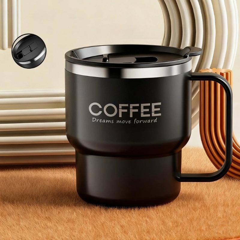 304 Stainless Steel Double Wall Insulated Coffee Cup With Handle Portable Students Leak-proof Water Cup Double Layered Milk Coffee Mug Mark Cup