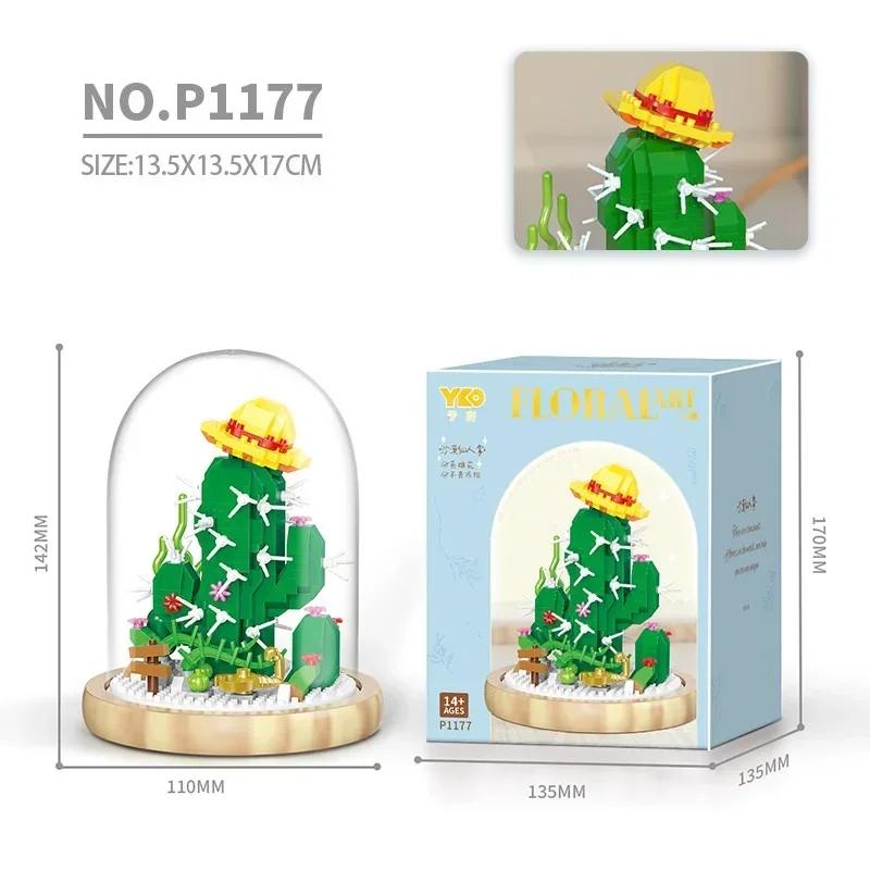 Mini Blocks Simulation Flowers Building Bricks Eternal Plant Preserved Fresh Rose Artificial Sakura Adult Toy Gift Girl Present