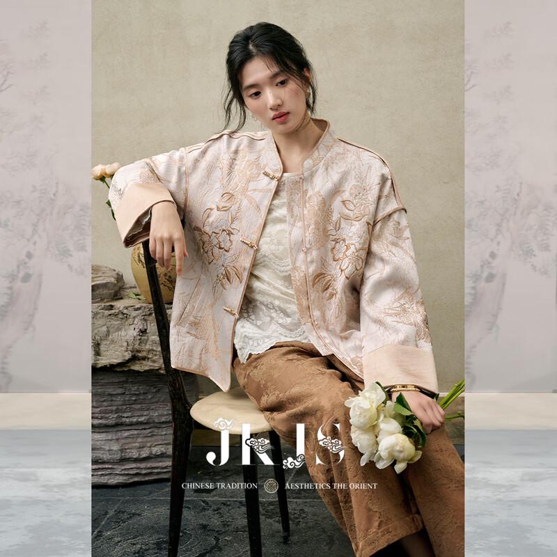 JK&JS Retro Floral Jacquard Embroidered Jacket