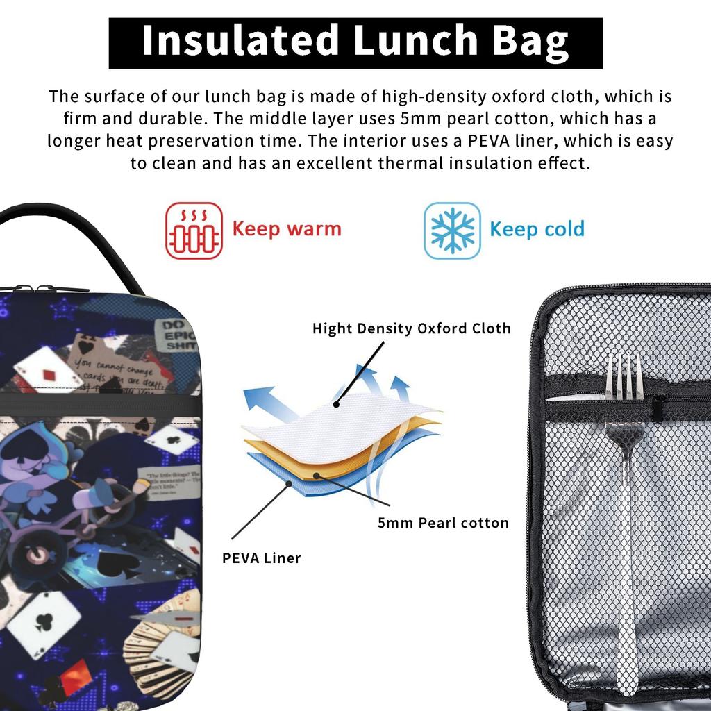 Insulated Lunch Bag Lancer Face Accessories Food Box INS Trendy Thermal Cooler Lunch Box For School
