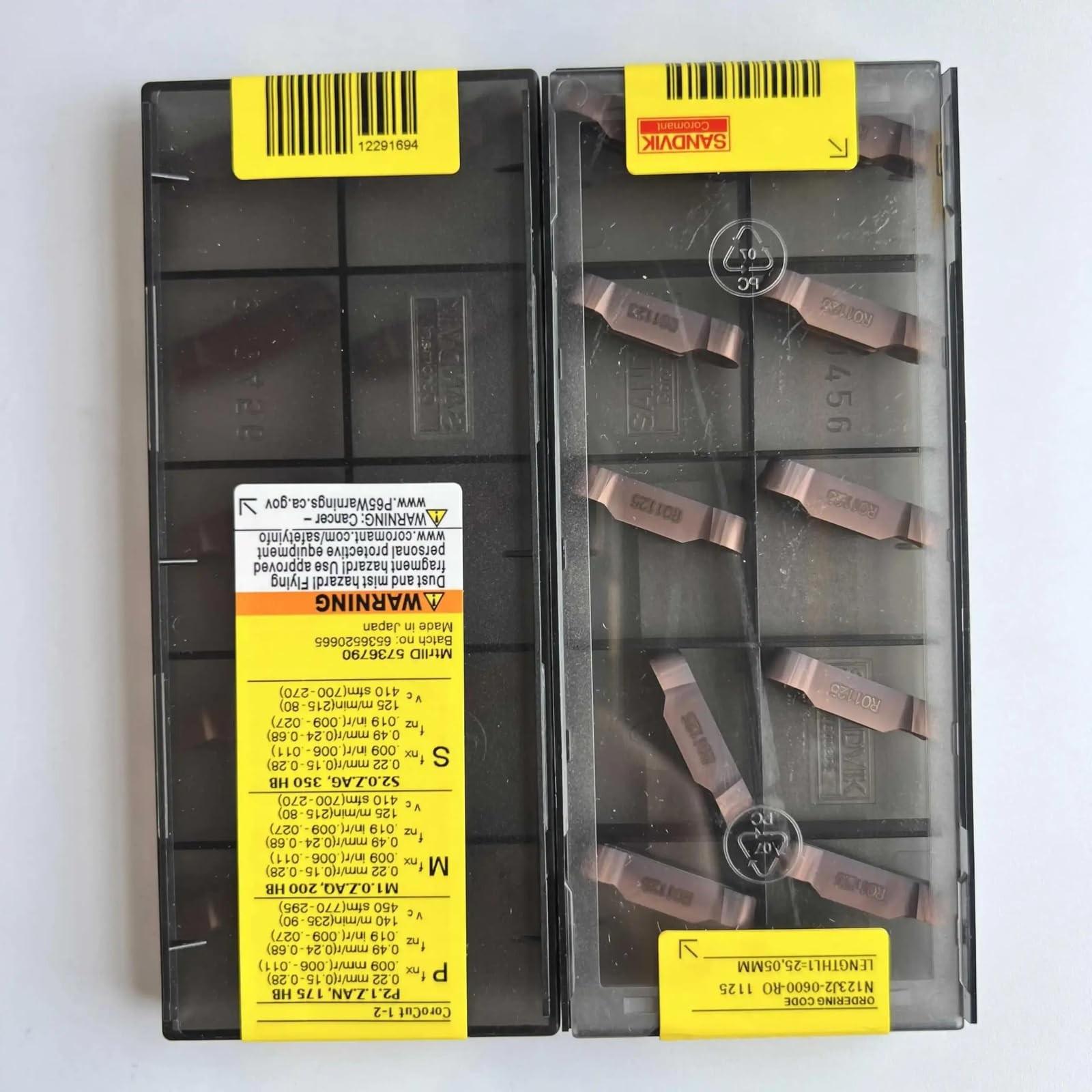 

Original Sandvik / N123J2-0600-RO 1125 / CNC lathe carbide blade 10 PCS