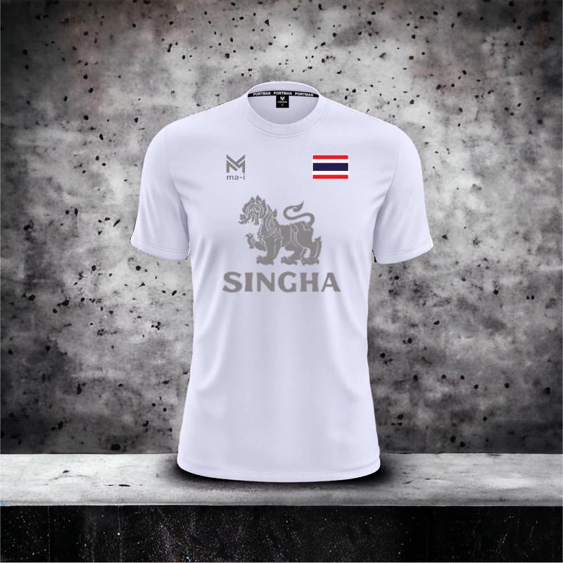 THAILAND National Football Soccer Training JERSEY Casual CHEER Print Schnelltrocknendes Hemd Rundhals Polyester Kurzarm Uniform Löwenlogo Sport Outdoor