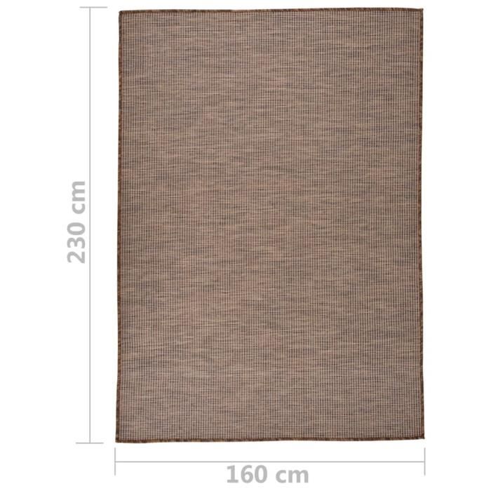 VidaXL Tapis à tissage plat d'extérieur 160x230 cm Marron