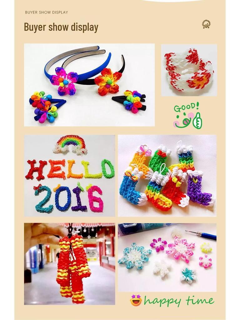 Liten Ferskenhjerte DIY Regnbue Strikkarmbåndsett: Pedagogisk leke for barn