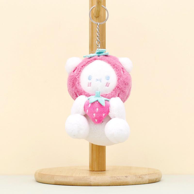 Плюшевая Игрушка Очаровательный Медведь Брелок Мягкий Короткий Плюш Оранжевый Фиолетовый Розовый 12 см яркий розовый