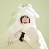 Women's Cozy Fox Ear Plush Hat with Integrated Scarf - Warm, Soft Lei Feng Design for Autumn and Winter. Perfect Ear Protection for Students.