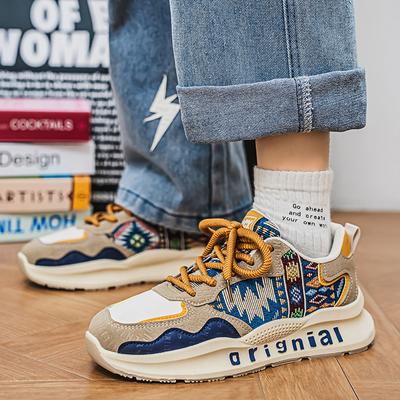 Herrenschuhe Frühling neue Herren Persönlichkeit Low-Top Trend Sportlich Casual Laufschuhe Student dicksohlige erhöhende Papa Schuhe