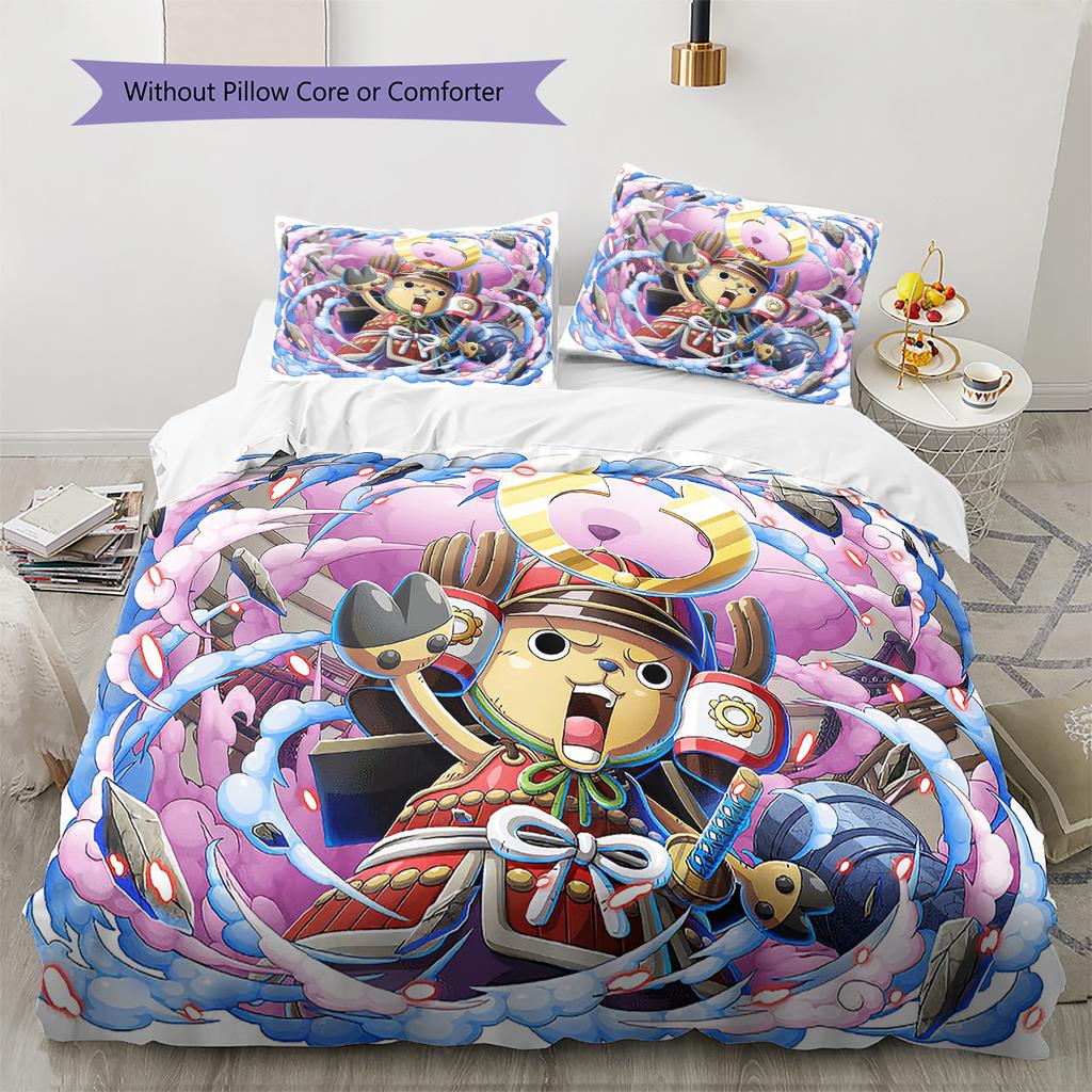 Cartoon Pattern Bedding Quilt Set Quilt Cover Pillowcase Home Decoration Birthday Gift (1 * Duvet Cover + 2 * Pillowcase, Without Core)