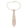 Charm Tie Shape Necklace Exaggerated Crystal Chain Choker Rhinestone Tassel Necklace  Party