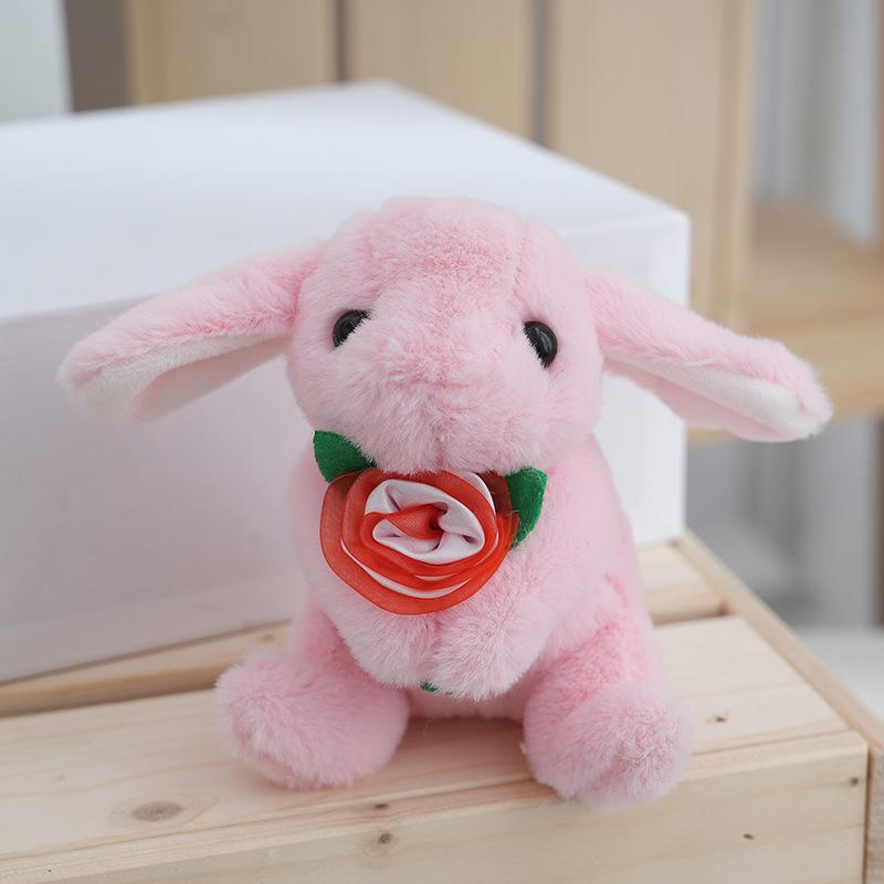 Flower Rabbit Bunny Plush Toy Keychain Stuffed Toys Pp Cotton Girl Filling