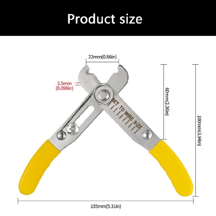 Ergonomic Wire Stripping Pliers Stainless Steel Sharpened Edges 0.5-4.0mm Ranges Tool For Chain Repair And Wiring