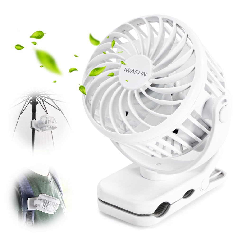 

Compact Clip Handheld Strap USB Mini Fan with 3D Adjustable Angle and 3 Airflow Perfect for and the Stylish and Portable for Heat Relief Fan, Parasol, білий