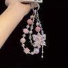1PC Luxury Sparkling Acrylic Mobile Phone Chain with Cute Butterfly Charm, Colorful Beads and Crystals - Multifunctional Bag Hang or Keychain