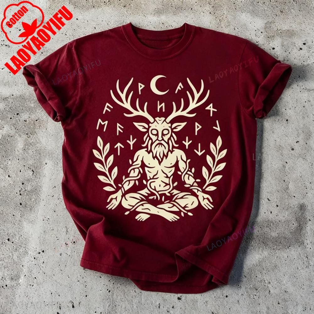 Cernunnos TShirt Celtic Horned God Pagan Tee Mystical Clothing Mens Unisex Daily Life Cotton Tops Unique Graphic Printed Tshirt