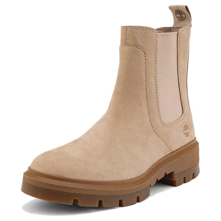 Timberland Cortina Valley Comfortable Versatile Short Chelsea Boots Women Boots Beige A2DEEEN7