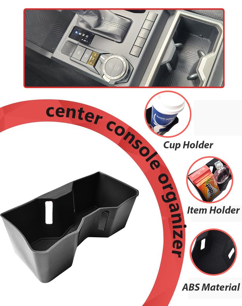 Center Console Organizer for 2025 Toyota Tacoma Cup Holder Center Armrest Storage Box Coffee Holder ABS Accessories Car Storage