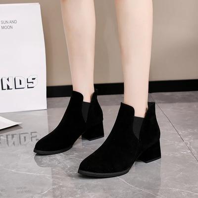 Neue Mode Einfarbig Damenstiefel Winter Spitzzehe Vielseitig Bequem Warm Temperament Damenstiefel Zapatos