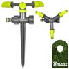 Garden Sprinkler Rotating 3-Arm On Spike Inserted For Watering