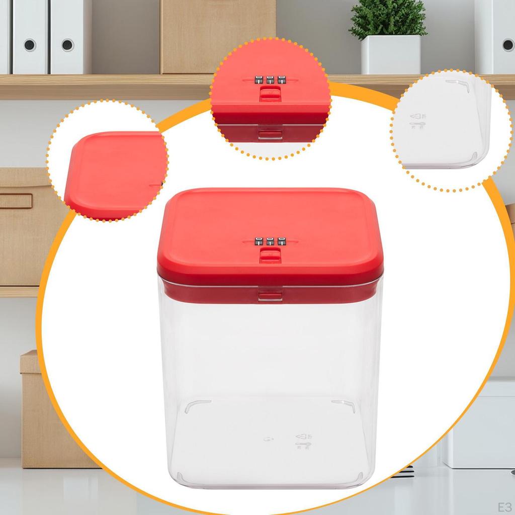 Box, Lockable Storage Phone Locker Organizer, Tabletop Password Lock,