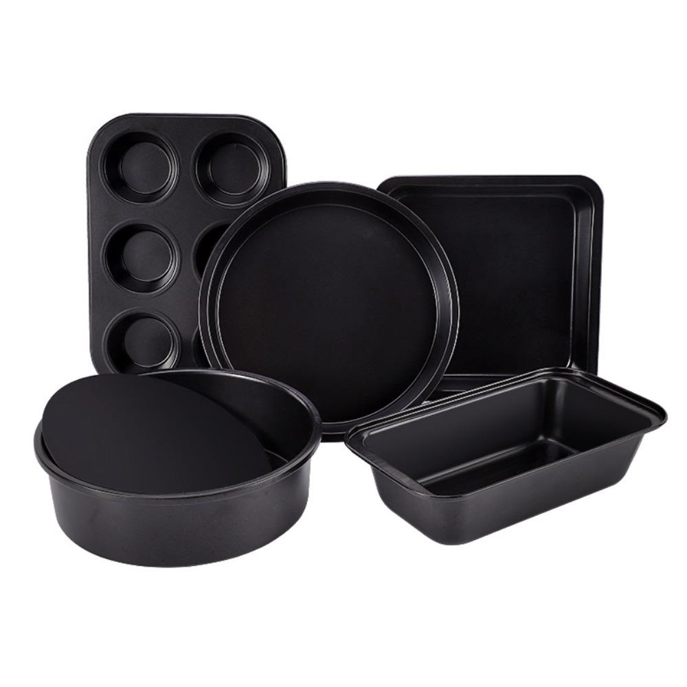 5PCS Non-stick Baking Pan Set Heat-resistant Bread Mod Convenient Complete Baking Tray Kit  Cookie чёрный