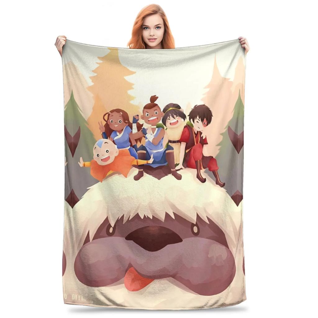 Avatar The Last Airbender Appa Peluche Coperta Plaid Flanella Calda Decorazione Copriletto di Qualità Regalo per Bambini Casa
