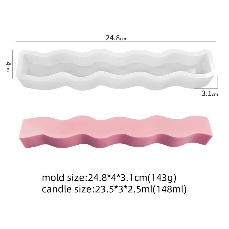 12 Hole Waveform Stick Silicone Mold Handmade Chocolate Cheese Stick Candle Soap Resin Mold Cake Baking Decoration
