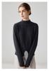 Lekasha 100% Pure Cashmere Cardigan Sweater - Solid Color, Half-High Collar, Autumn/Winter Style