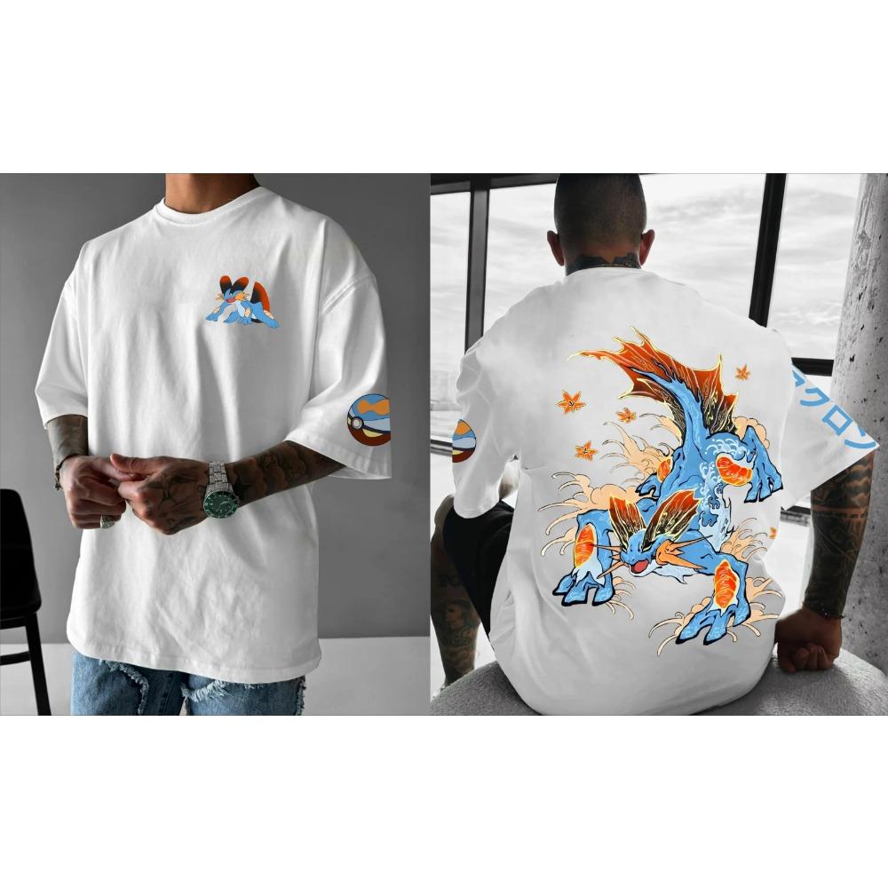 Anime Short Sleeved T-shirt Summer Men's Fashionable Breathable Sports Top