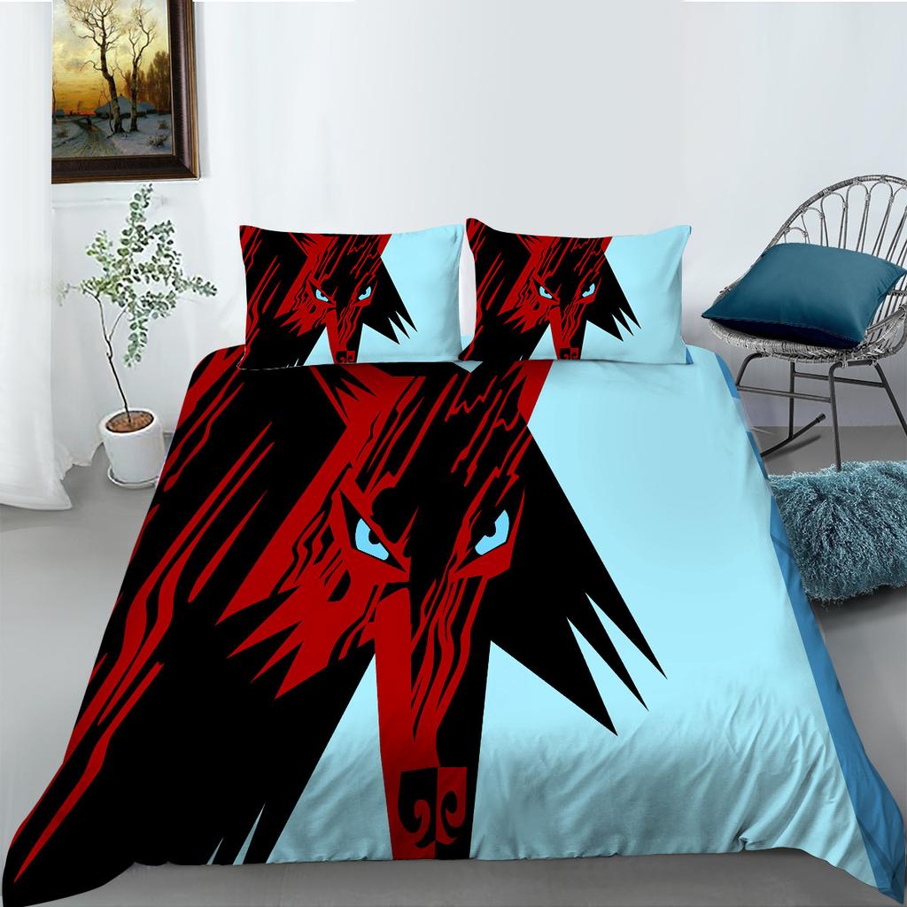 Fashion Wolf Digital Printing Bedding Two Or Three-Piece Set