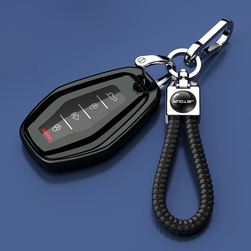 Chery Jetour X90 Key Case 2020-24: Dragon Design Protective Shell with Buckle.