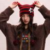 Star Cat's Ears Knitted Hat Y2K Woolen Hat Casual Slouchy Knitted Beanies  Outdoor