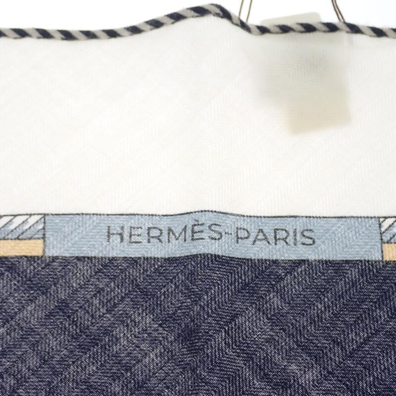 HERMES  361422S  Schal Marineblau Kaschmir/Seide Damen