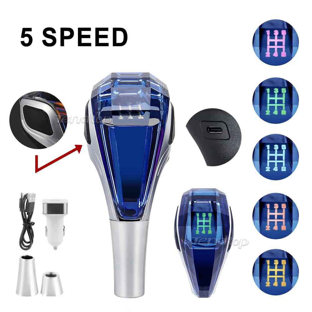 Araba Evrensel Kristal Saplı LED Vites Topuzu Lada Toyota Renault Honda VW SEAT SKODA 8 10 12MM Dişli Saplı Vites Topuzu