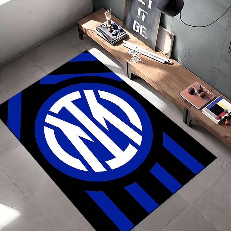 Blue Black Striped Logo Carpet Suitable As a Non-slip Mat for the Living Room or Bedroom Sofa