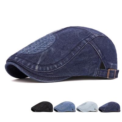 Autumn Forward Cap Men's British Vintage Newsboy Cap Denim Cap Beret