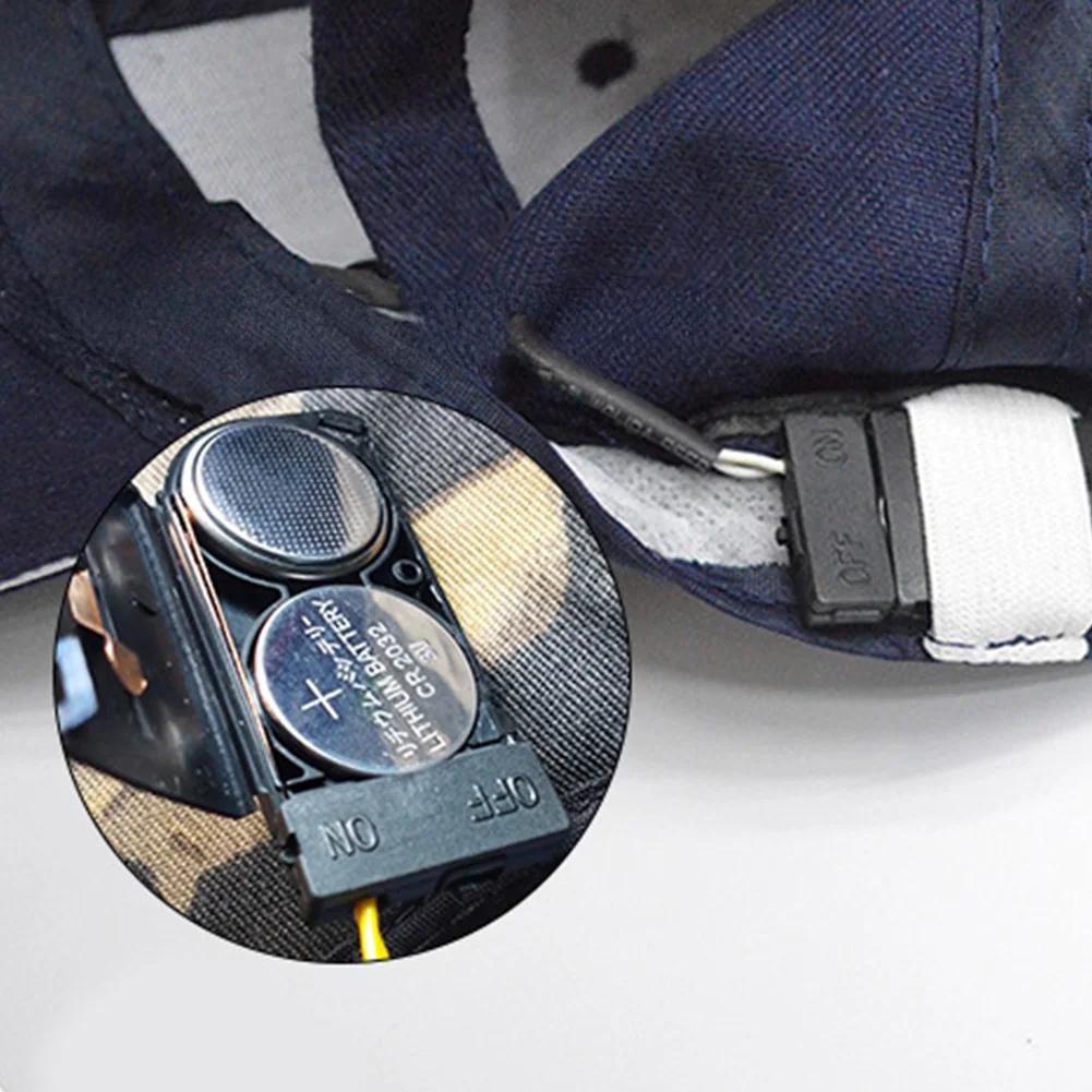 Outdoor Camping Night Fishing Peaked Cap Powered By USB / Button Battery Extended Brim Sun Hat LED Lighted Baseball Cap