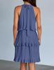 2026 European Sleeveless Patchwork Pleated Hem Women's Dress