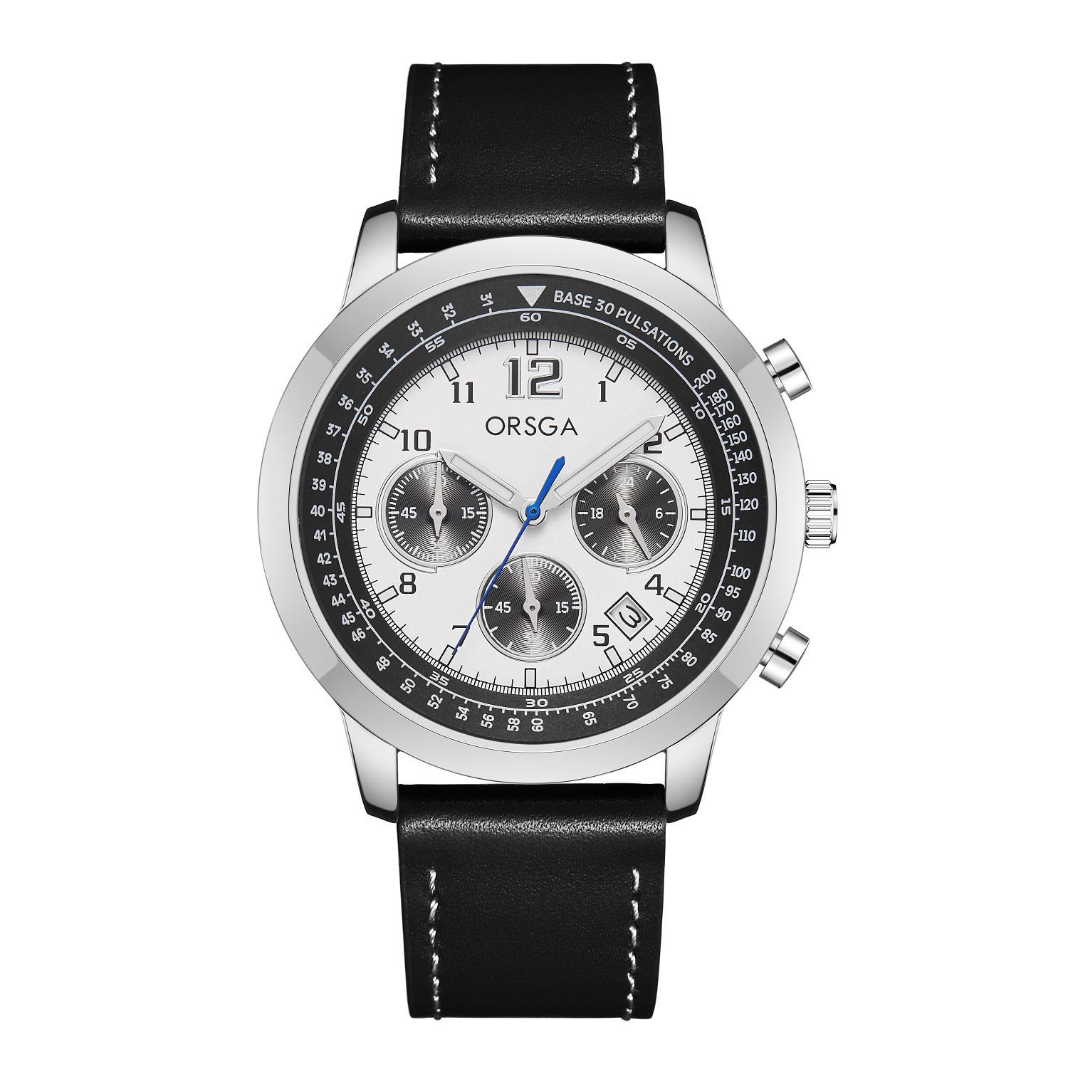 

Модные многофункциональные часы-хронограф для мужчин, роскошные кварцевые водонепроницаемые наручные часы из нержавеющей стали Reloj De Hombre black leather серебряный