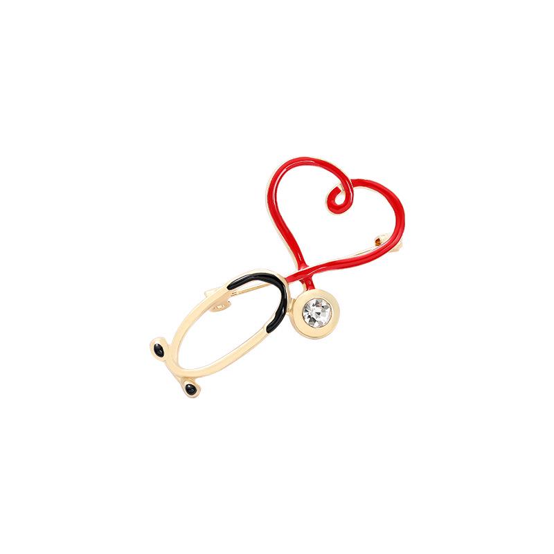 Medical Series Brooch: Stethoscope & ECG Design for Doctors and Nurses
